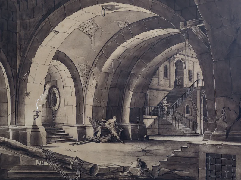 1796-Benjamin Schlick - Seminterrato a volta con archi bassi